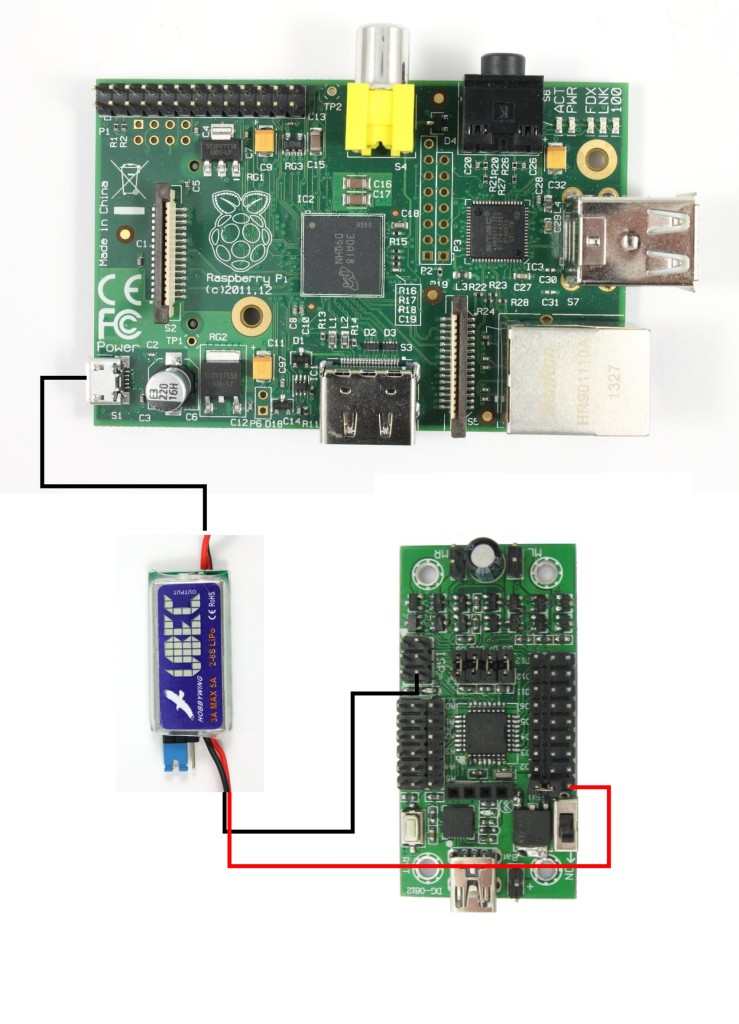 Connect the UBEC to the Mini Driver and the Pi